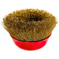 Щетка чашечная (100 мм; М14; латунированная волнистая 0.35 мм) для УШМ Elitech 1820.074000