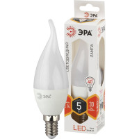 Светодиодная лампа ЭРА LED BXS-5W-827-E14, свеча на ветру, теплый Б0027967