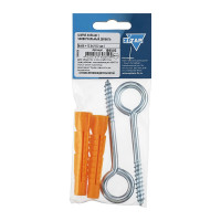 Шуруп-кольцо 8x80 мм с универсальным дюбелем 12,0x71 мм, 2 шт в пакете Zitar 109502