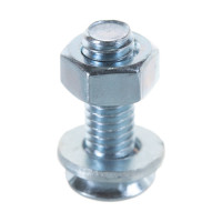 Винт Tech-Krep/Zitar DIN965 с потайной головкой, оцинкованный M6х20 + гайка + шайба 9 шт - пакет Tech 114065