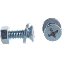 Винт Tech-Krep/Zitar DIN965 с потайной головкой, оцинкованный M6х20 + гайка + шайба 9 шт - пакет Tech 114065