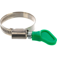 Обжимной хомут из нержавеющей стали Tech-Krep 25х40 с бабочкой 1шт - ярлык 112847