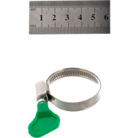 Обжимной хомут из нержавеющей стали Tech-Krep 25х40 с бабочкой 1шт - ярлык 112847