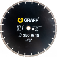 Алмазный диск GRAFF сегментный по бетону и камню 350x10x3.4x25.4-20 мм GDD 18 350.10/ 19350