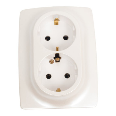 Розетка ЭРА 12-2106-15 2X2P+E Schuko, 16A-250В, IP20, перламутр Б0031237