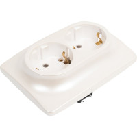 Розетка ЭРА 12-2106-15 2X2P+E Schuko, 16A-250В, IP20, перламутр Б0031237