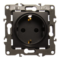 Розетка ЭРА 12-2102-05 2P+E Schuko со шторками, 16A-250В, IP20, антрацит Б0014691