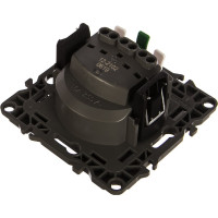 Розетка ЭРА 12-2102-05 2P+E Schuko со шторками, 16A-250В, IP20, антрацит Б0014691