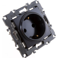 Розетка ЭРА 12-2102-05 2P+E Schuko со шторками, 16A-250В, IP20, антрацит Б0014691