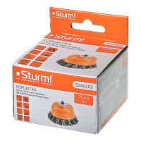 Щетка чашечная, витая стальная проволока (75 мм; М14х2 мм) Sturm 5240202