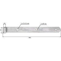 Петля для ворот ALBERTS оцинкованная 10х300х30х3мм 313647