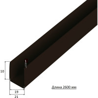 Профиль ПВХ ALBERTS U-образный черный 10x21x10x1x2600 мм, 432096