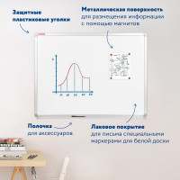 Магнитно-маркерная доска Premium, 90х120 см, улучшенная алюминиевая рамка, BRAUBERG 231715