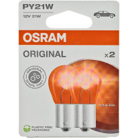 Автолампа PY21W BAU15s YELLOW 2 штуки 12В 1.10 7507-2BL Osram 138258