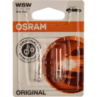 Автолампа W5W W2.1 9.5d 2 штуки 12В 1.10 2825-2BL Osram 406244