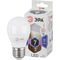 Светодиодная лампа ЭРА LED P45-7W-860-E27, шар, холодный Б0031402