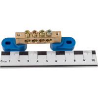 Шина N ноль на двух угловых изоляторах ЭРА NO-222-65 ШНИ-8х12-4-У2-Синий Б0033444