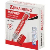 Маркер для доски Neo, с клипом, 5 мм, красный, BRAUBERG 150489