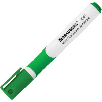 Маркер для доски SOFT, резиновая вставка, 5 мм, зеленый, BRAUBERG 151251