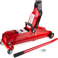 Гидравлический подкатной домкрат 3т +кейс /красный//подъем 390 мм AUTOVIRAZH AV-076013