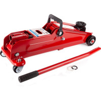 Гидравлический подкатной домкрат 3т +кейс /красный//подъем 390 мм AUTOVIRAZH AV-076013