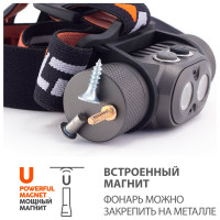 Фонарь ЯРКИЙ ЛУЧ YLP PANDA 3 ACCU налобный CREE XP-G3+XP-L HI max.1100лм, акк. 2600mAh с встр. ЗУ 4606400002352