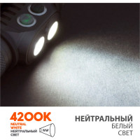 Фонарь ЯРКИЙ ЛУЧ YLP PANDA 3 ACCU налобный CREE XP-G3+XP-L HI max.1100лм, акк. 2600mAh с встр. ЗУ 4606400002352