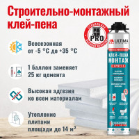 Строительно-монтажная клей-пена ULTIMA Express МОНТАЖ 750 мл UGLUPU750