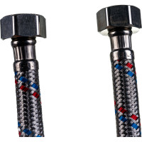 Гибкая подводка для воды ELKA с оплеткой из нержавеющей стали 1/2" х 150 см в/в стал. гайка ИС.100072