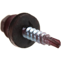 Кровельный саморез ГОСКРЕП 4.8х28 RAL 3005 винно-красный, 300 шт. 2-0016540