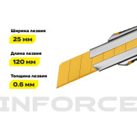 Строительный нож Inforce 25 мм в металлическом корпусе с винтовым зажимом 06-02-13