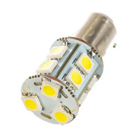 Автолампа MEGAPOWER T20W P27 7W W3x16q 5 SMD MEGA WHITE блистер 360лм 6000K 12V 1 50 57374