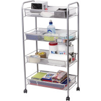 Офисно-бытовая этажерка-тележка 4 яруса BRABIX 603754