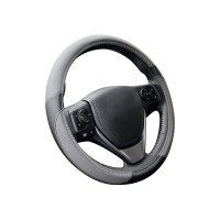 Оплетка KRAFT иск кожа с перфорацией, серая/черная, 40 см / L KT 800308