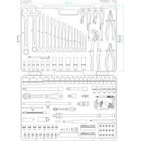 Универсальный набор инструмента 1/4, 1/2DR Jonnesway S04H524142S 46100