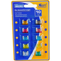 Набор предохранителей KRAFT MICRO 10 шт, Без пинцета KT 870023