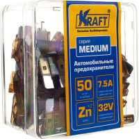 Набор предохранителей KRAFT 7.5 А, MEDIUM, 50 шт, пласт кор KT 870002