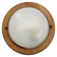 Накладной светильник FERON IP54, 220V 60Вт Е27,дерево, орех, круг НБО 03-60-021, 11573