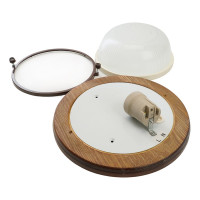 Накладной светильник FERON IP54, 220V 60Вт Е27,дерево, орех, круг НБО 03-60-021, 11573