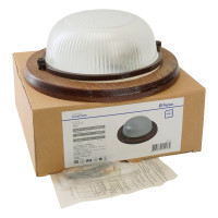 Накладной светильник FERON IP54, 220V 60Вт Е27,дерево, орех, круг НБО 03-60-021, 11573