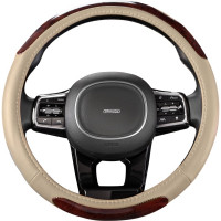 Оплетка SKYWAY Wood-6 M Бежевая экокожа S01102141