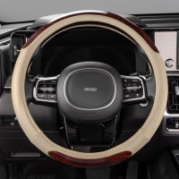 Оплетка SKYWAY Wood-6 M Бежевая экокожа S01102141