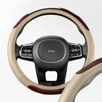 Оплетка SKYWAY Wood-6 M Бежевая экокожа S01102141