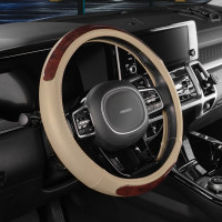 Оплетка SKYWAY Wood-6 M Бежевая экокожа S01102141