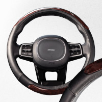 Оплетка SKYWAY Wood-6 M Черная экокожа S01102170