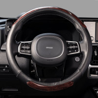 Оплетка SKYWAY Wood-6 M Черная экокожа S01102170