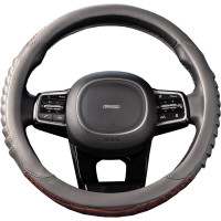 Оплетка SKYWAY Wood-5 M Серая экокожа S01102152