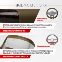 Оплетка SKYWAY Wood-10 M Бежевая экокожа S01102440