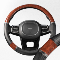 Оплетка SKYWAY Wood-8 M Черно/Коричневая экокожа S01102058