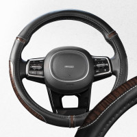 Оплетка SKYWAY Wood-10 M Черная экокожа S01102439